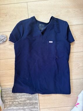 Figs Navy V-Neck Medical Top